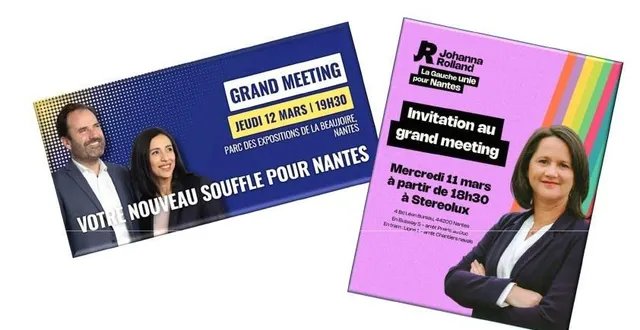 photo  la socialiste johanna rolland et son adversaire de droite, foulques chombart de lauwe, organisent tous deux un meeting en cette dernière ligne droite.  &copy;  franck dubray / ouest france 
