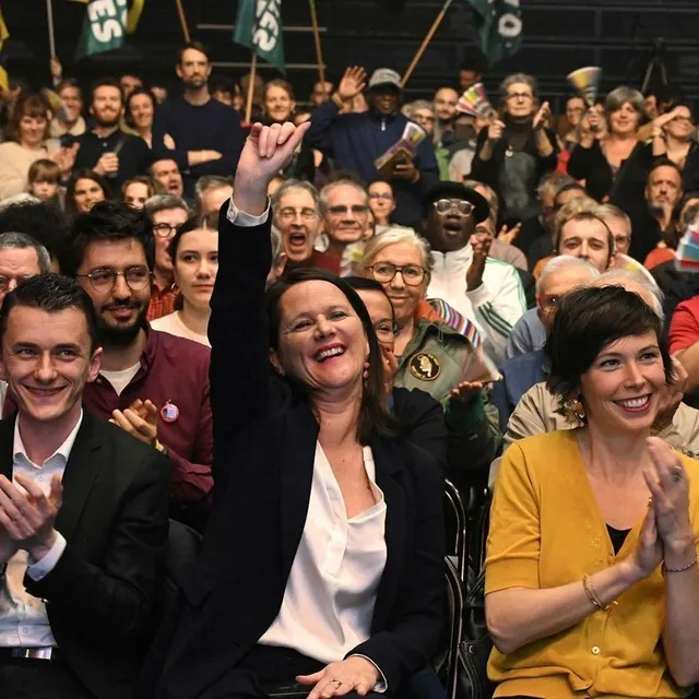 photo dernier meeting de johanna rolland avant le premier tour des élections municipales, à nantes.  ©  jérôme fouquet / ouest-france