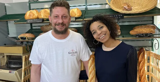 photo  sceaux-sur-huisne, 9 mars 2026. jonathan fessard et sa compagne houda sont ravis d’avoir repris la boulangerie du village.  &copy;  le maine libre 