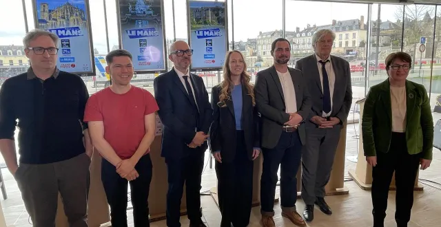 photo  ce jeudi 12 mars 2026, les sept candidates et candidats aux élections municipales de mars 2026, au mans, ont débattu en amont du premier tour.  &copy;  ouest-france 