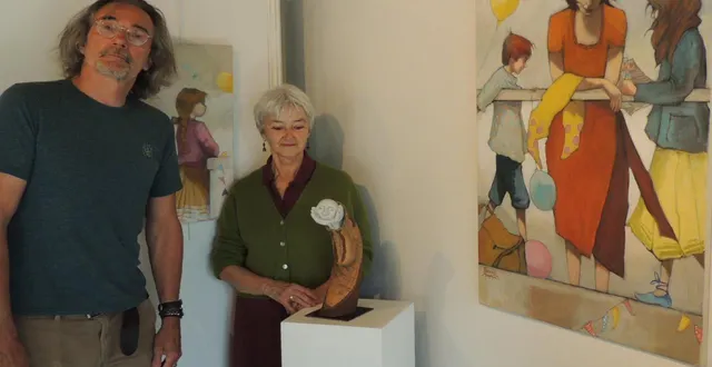 photo  bruno guiard, le sculpteur, et chantal bineau, peintre, exposent jusqu’au dimanche 29 mars au centre culturel  &copy;  ouest-france. 