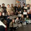 photo à droite, michel drouin de l’association du don de sang bénévole est venu à la rencontre des jeunes secouristes du collège saint-michel.