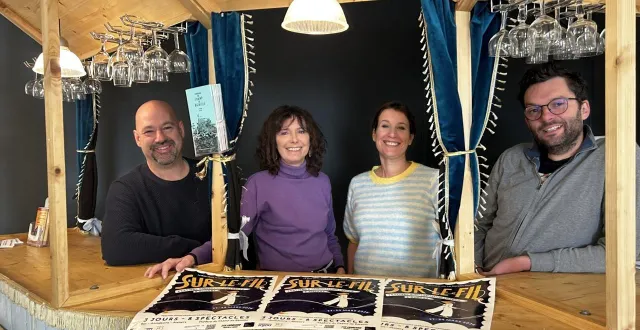 photo  angers, mardi 10 mars 2026. les compagnies les expresso (antoine gasnier et emmanuelle landais) et la belle chute (élise verchère et arnaud nédélec) organisent le premier festival de théâtre d’improvisation professionnel au théâtre du champ de bataille les 27, 28, 29 mars prochains.  &copy;  co 