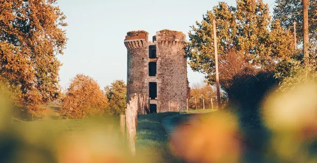 photo  construite au xie siècle entre jallais et la poitevinière, la tour de la bouëre était autrefois reliée au château fort du même nom. aujourd’hui, seule la tour a traversé les époques, demeurant le dernier témoin de l’histoire des lieux. une magnifique maçonnerie de schiste hourdée au sable rouge et de chaux aérienne avec des modénatures de briques et de pierres de tuffeau.  &copy;  ôsez mauges 