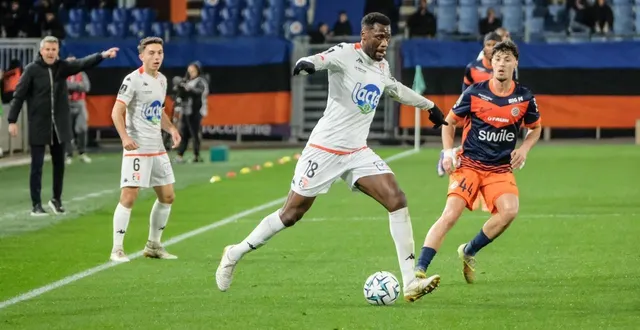 photo  malik tchokounté a été le meilleur joueur lavallois à montpellier malgré la défaite (2-0), vendredi 13 mars.  &copy;  giacomo italiano / maxppp 