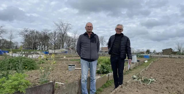 photo  marc ballu (à droite), président de l’association des jardins familiaux de cholet, aux côtés de philippe dufay, délégué, avec jacques vivion, de celui de la rontardière.  &copy;  ouest-france 