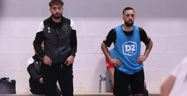 photo  nabil alla (à droite) et hérouville futsal ont vécu un scénario cruel à villepinte, samedi 14 mars 2026.  &copy;  marc olejnik 