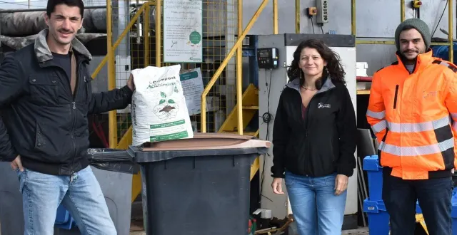 photo  adrien lanté, cofondateur des alchimistes ; blandine copie, responsable prévention des déchets, ; hugo veidie, animateur de 3rd’anjou.  &copy;  co 