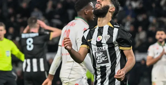 photo  amine sbaï et les angevins n’ont pas su trouver la faille dans la défense niçoise.  &copy;  co - laurent combet 