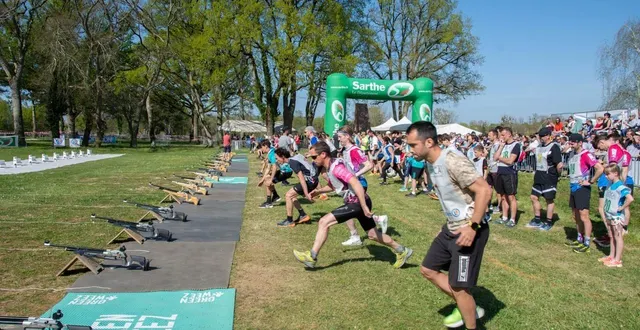 photo  le biathlon sur gazon mêle sprints et tirs. en équipe, il se déroule sur le week-end avec une phase qualificative le samedi et les finales le dimanche.  &copy;  ouest-france 