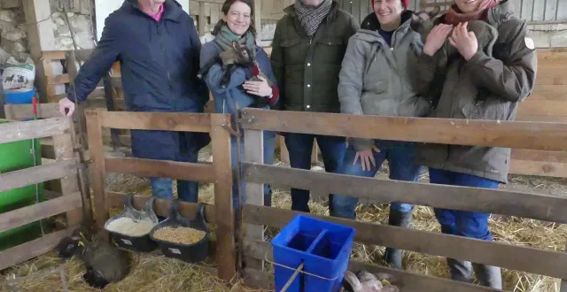 photo  mélanie gouault a accueilli les acteurs du parc du perche au milieu de ses agneaux nouveaux-nés.  &copy;  ouest-france 