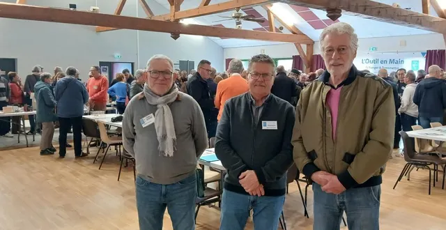 photo  pascal bodin, dominique richou et pascal clément, respectivement, présidents de l’antenne de brissac, départemental et national de l’outil en main.  &copy;  ouest-france 