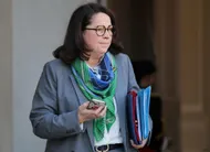 photo  marina ferrari à la sortie de l’élysée, le 4 mars 2026. 