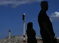 photo  des feux de signalisation sur le littoral de la havane lors d’une coupure de courant le 16 mars 2026 