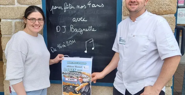 photo  typhaine le corre et léo vincent, propriétaires, fêteront leur 4e anniversaire mercredi.  &copy;  ouest-france. 