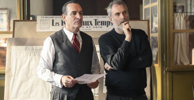 photo  jean dujardin et xavier giannoli sur le tournage de « les rayons et les ombres »  &copy;  ©christine tamalet 