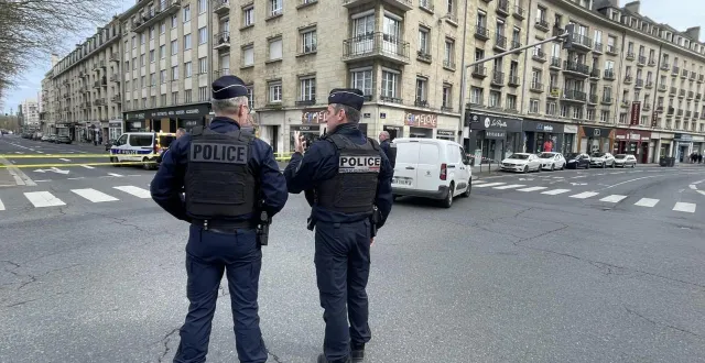 photo  les forces de l’ordre ont quadrillé tout le périmètre entre la gare de caen, le quai hamelin et le quartier de vaucelles, lundi 16 mars 2026.  &copy;  ouest-france 