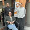 photo  assise : agnès bertrand, coordinatrice culturelle, jean-baptiste delgrange, animateur et samara omer en service civique au cercle. 