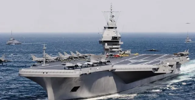 photo  le porte-avions de nouvelle génération vient de recevoir son nom de baptême.  &copy;  naval group 