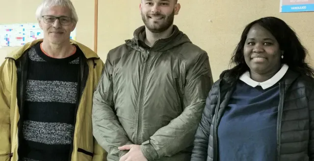 photo  philippe fouquet, le trésorier et alexis vaidie, le président, sont rejoints au bureau par bintou hérault, la nouvelle secrétaire.  &copy;  le maine libre. 