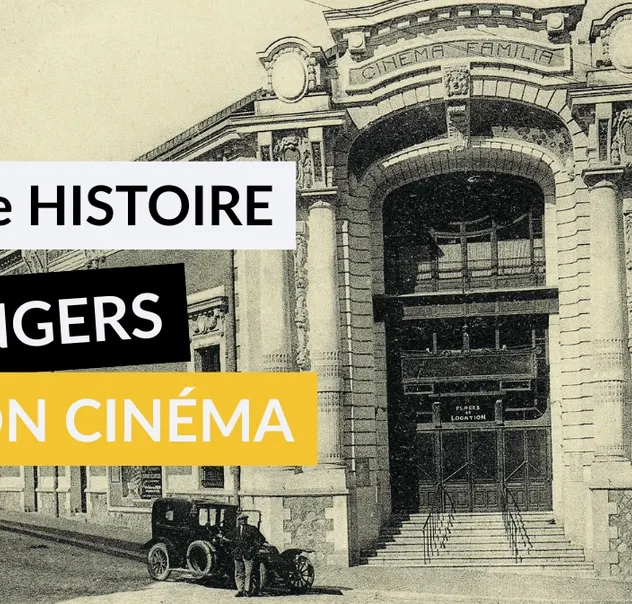 extérieur du cinéma familia, 1922. carte postale,