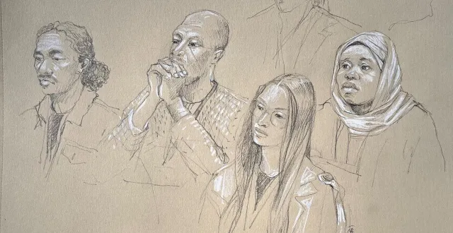 photo  la famille d’ismaël soulemane a déposé à la barre ce jeudi 19 mars avant les plaidoiries des parties civiles.  &copy;  dessin clémence banvillet 