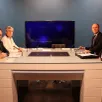 photo  les quatre candidats saboliens autour de la table du plateau de lmtv sarthe, ce jeudi 19 mars 2026, au mans. 