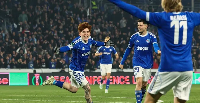 photo  valentin barco a offert l’égalisation, synonyme de qualification, à strasbourg.  &copy;  afp 