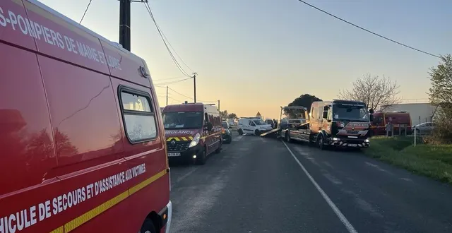 photo  un accident a fait trois blessés légers à rochefort-sur-loire, à l’ouest d’angers (maine-et-loire).  &copy;  ouest-france 