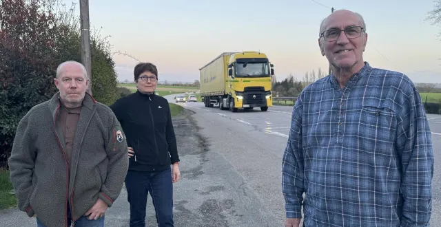 photo  willy caille, sybèle hallier et alain leylavergne habitent au bord de la rn 12, dans l’orne.  &copy;  ouest-france 