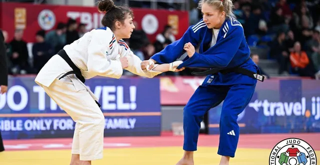 photo  pauline cuq s’est inclinée en demi-finale face à tatum keen au grand slam de tbilissi, vendredi 20 mars 2026.  &copy;  ijf - tamara kulumbegashvili 