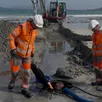 photo  une dizaine d’ouvriers accompagnés des services techniques de la thalasso ont procédé aux vérifications d’usage du système de pompage d’eau de mer. 