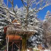 photo  près de gérardmer, le domaine des nids des vosges propose des séjours dans des cabanes construites dans les arbres et dotées de spas. 