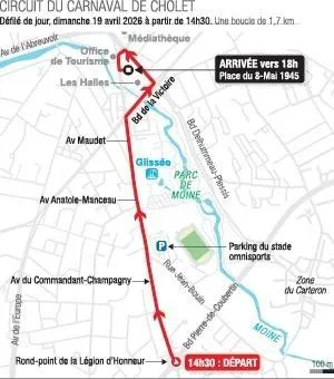 photo le défilé de jour se fera sur une boucle de 1,7 km.  ©  infographie co