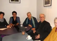 photo  amandine gatien, nathalie buchot, pierre guerlain, jean-philippe melchior et monique laigle, présentent les carrefours de la pensée à la salle des concerts, les 27 et 28 mars. 