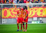 photo  isaac cossier (à droite), avec harold voyer après le match contre annecy, le 7 mars 2026, au stade marie-marvingt du mans. 