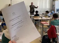 photo  la ferté-bernard, jeudi 19 mars 2026. les élèves de 6e ont présenté leur proposition de loi au député. 