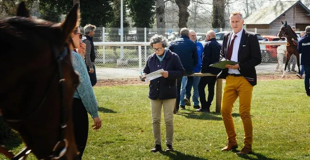 photo  tous deux commissaires, anne-doulce lefeuvre et david holland inspectent les chevaux avant la course.  &copy;  ouest-france 