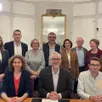 photo  les huit adjoints entourés du maire de flers, dans l’orne, ce vendredi 20 mars 2026. 