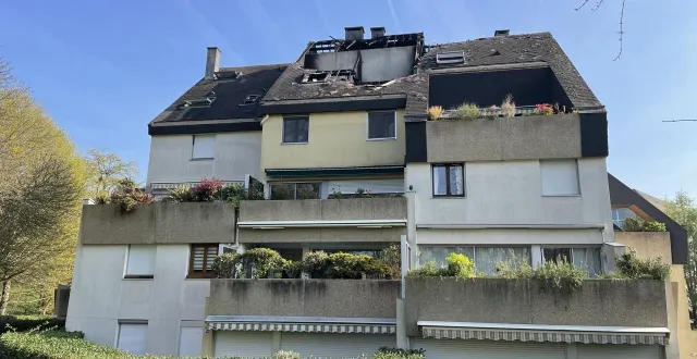 photo  l’incendie a pris dans un appartement d’un immeuble du quartier de gazonfier, au mans.  &copy;  le maine libre 