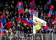 photo  le malherbe normandy kop restera silencieux lors des 15 premières minutes de la rencontre entre le sm caen et orléans, samedi 21 mars 2026. 