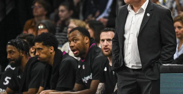 photo  alexandre ménard, sur le banc de boulazac à antarès, ce samedi 21 mars 2026.  &copy;  le maine libre - denis lambert 