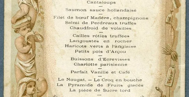 photo  menu donné à l’hôtel de l’europe, 9 septembre 1878.  &copy;  archives patrimoniales angers, 1 j 1761 