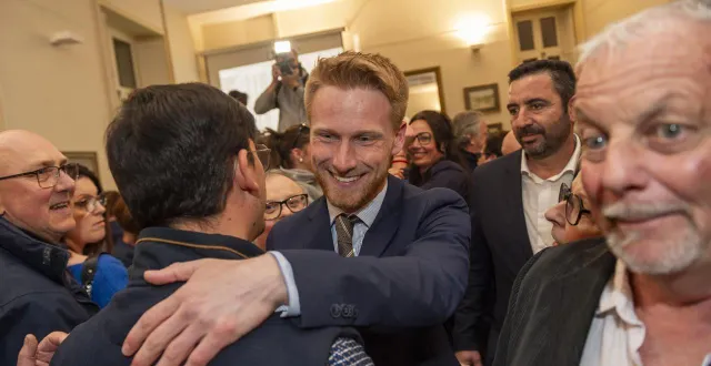 photo  victoire du candidat du rassemblement national à la flèche en sarthe.  &copy;  mathieu pattier / ouest france 