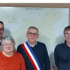 photo marc vauzelle (écharpe) et ses adjoints, francis baillargeau, brigitte bouju et alain giret.