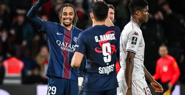 photo  bradley barcola et le psg sont en quarts de finale de la ligue des champions.  &copy;  matthieu mirville/dppi via afp 