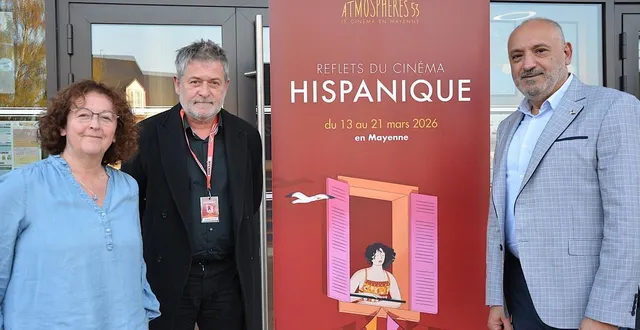 photo  agnès camarena, présidente d’atmosphères 53 ; wilfried jude, directeur artistique et imad makhzoum, directeur général.  &copy;  ouest-france 