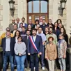 photo  le nouveau maire de la crèche gaël joseph, entouré des conseillers municipaux. 