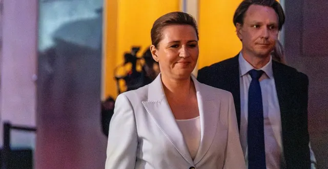 photo  la première ministre danoise mette frederiksen, avant un débat de campagne à la radio publique, le 24 mars 2026.  &copy;  kristian tuxen ladegaard berg, nurphoto via afp 