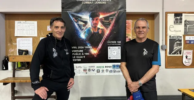 photo  yves ribis, le président de la section boxe française au fll (à droite) et éric le bail, entraîneur du club, annoncent un spectacle exceptionnel pour cette soirée de championnat à quai 9.  &copy;  ouest-france 